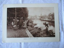 ANCIENNE PLANCHE CARTONNEE +- 1930 AMIENS SOMME 80 LE MARCHE SUR L'EAU