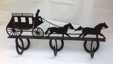 Stage Coach Metal Wall Coat Rack Hanger American Vintage Old West Cheval Chaussure