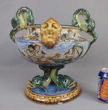 coupe / vase faïence majolique italienne XIXe antique italian majolica bowl 19th