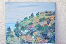 Tableau huile sur toile paysage à restaurer 65 x 53,7 cm