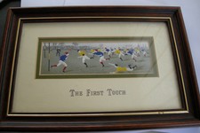 Tableau tissé soie par Cash "The First Touch" Football/Rugby