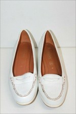 GEOX Mocassins Compensés Cuir Blanc Doublés Cuir  T 37 TTBE