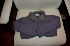 VESTE tartine et chocolat  6 ans col fourrure qui se leve 100% LAPIN 5% cashe**