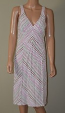 Robe blanche & rose rayée PROMOD T 38