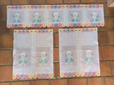 3 pièces Brise-vue Voilage Rideaux motifs OURSONS