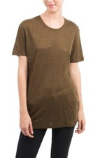 IRO - T-SHIRT HAUT MODÈLE CLAY LIN KAKI FONCE & TROUS TAILLE S = 36/38 - NEUF