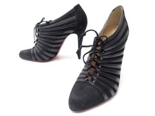 CHAUSSURES CHRISTIAN LOUBOUTIN BOTTINES INVERNESS 38 CUIR & DAIM NOIR SHOES 895€