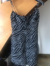 Robe d'été LA CITY TS T1 T 36 A Bretelles Doublée noire et blanc