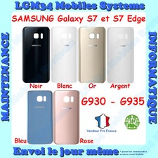 VITRE ARRIERE CACHE BATTERIE SAMSUNG GALAXY S7 / S7 EDGE AVEC ADHESIF ET LOGO