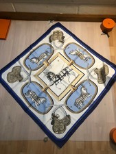 HERMES vintage 90 x 90 soie, vintage (GRAND APPARAT) with original box