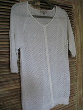 Haut gilet lin Cyrillus  blanc manche courte T L