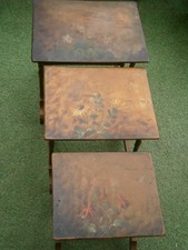 SERIE DE 3 ANCIENNES TABLE GIGOGNE PETIT MEUBLE FRENCH ANTIQUE