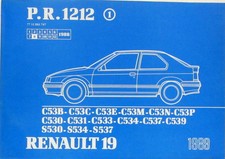 1988-1989 RENAULT R 19 CATALOGUE DE PIECES DETACHEES PR 1212  R19   
