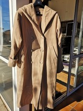 Manteau long femme, avec capuche, Taille 38/40, beige/camel