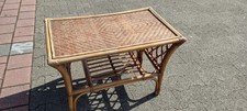 Table Basse Osier rotin vintage 