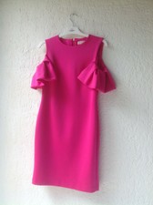 Somptueuse robe de soirée cocktail Ted BAKER rose fuchsia Taille 3 (40) comme 9