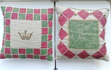 Paire de Coussins brodés main Maison Jean François Lesage