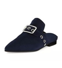 Robert Clergerie X Auto Portrait Lopal Mules Mocassins Daim Bleu 35/5