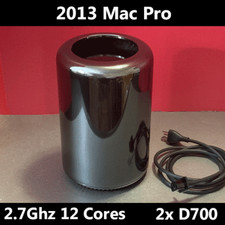 2013 Mac Pro 2.7 GHZ 12 Coeurs Double AMD D700 64GB RAM 1TB Pcie Nvme SSD