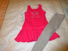 ensemble 5.6 ans:robe à volant,tee shirt manches longues dpam,leggings