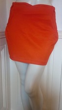 Jupe T38 M orange, jupe vintage, top t-shirt, short, pull, veste cuir 
