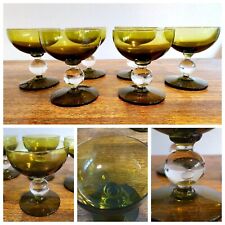 6 Coupes à champagne en verre soufflés design 1970's 
