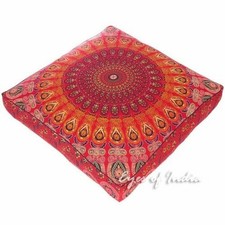 35 " Grand Très Mandala Carré plein de Couleurs Pouf Housse Coussin Siège