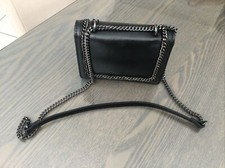 Sac ZARA cuir noir chaîne argent neuf