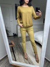 Pull jaune kaki moutarde H&M zippé derrière proche neuf 36 38 XS S M