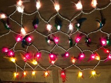 Guirlande électrique plumes, modèles uniques, fait main en France, 20 lumières 