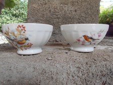 2 JOLIS PETITS BOLS OISEAU - PORCELAINE DE LIMOGES.