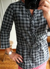 Chemisier tunique Caroll carreaux noir gris blanc 38