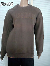 SWEAT MOLLETONNE ZARA MEN'S AVEC COUDIERES MARRON  T M OU 14/16 ANS IMPECCABLE