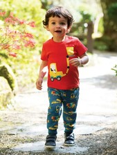 Frugi Enfants'Imprimé Confortable Robots -bleu / Construction Pelleteuse