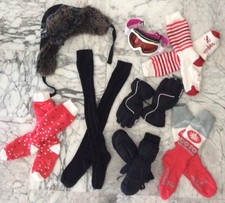 LOT 8 Pièces Hiver Ski Gants Masque Bonnet Chaussettes Moufles Enfants