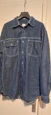 Chemise Homme CALVIN KLEIN En Jean Bleu Foncé t. XXL TBE