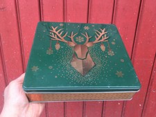 BOITE VIDE METAL BISCUITS DELACRE DECOR NOEL CERF 2019 TIN BOX