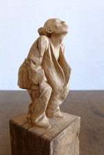 Hand Carved Wood Wooden Sculpture Woman "Give me a Kiss" ANDREAS WAGNER Germany