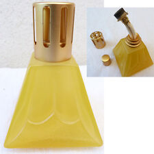 LAMPE BERGER VERITABLE CONTEMPORAINE VERRE COULEUR JAUNE FORME GEOMETRIQUE