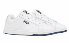 FILA Femmes Reunion Cuir Basse Escarpin Tennis Chaussures ( Blanc/Marine/Rouge )