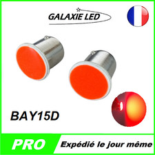 KIT 2 AMPOULE LED P21/5W BAY15D ROUGE FEUX STOP VEILLEUSE AUTO MOTO VOITURE