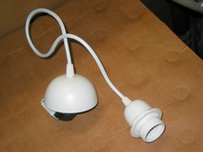 Cordon suspension BLANC lustre pendant avec câble fil électrique douille et pavi
