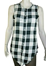 ? Kookai Taille 38  ? chemise longue sans manches femme noir et blanc tunique