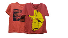 PRE OWN MIXED LOT 0F 2 BOYS COTTON TEE SHIRT THE CHILDREN PLACE/ POKEMON SZ 4/5