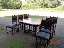 TABLE HENRI II + CHAISES