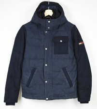 Tommy Hilfiger Denim Veste Homme M à Capuche Laine Mélange Manches Rembourré