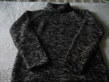 Pull ZARA Woman col roulé manches longues chiné noir/gris T:M 38