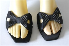 ALBANO Escarpins De Soirée  toile Satinée Strass T 37 TBE