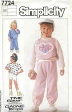 ??✂7724/28 PATRON  SIMPLICITY VINTAGE PANTALON SWEAT SHORT DEBARDEUR 2 AU 6A