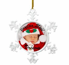Décoration de Noël flocon personnalisé, avec photo  prénom Joyeux Noël